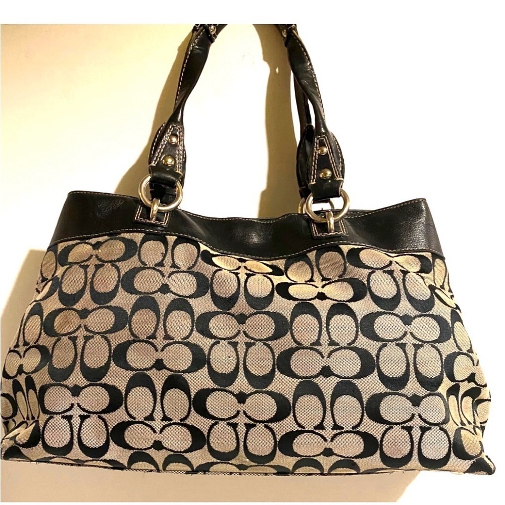 Coach vintage CC signature print canvas satchel handbag - Picture 2 of 9